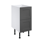 Meuble bas de cuisine "Florie" anthracite mat l.40 x h.72 x p.57 cm 2 casseroliers - Brico Dépôt