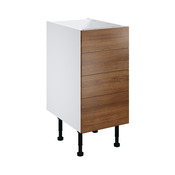 Meuble bas "Basilie" imitation chêne fumé l.40 x h.72 x p.57 cm 3 tiroirs + 1 casserolier - Brico Dépôt