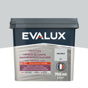 Peinture meuble de cuisine et salle de bains 0,75 L Mat Gris Perle - Evalux - Brico Dépôt