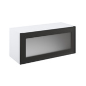 Meuble haut "Jarod" noir fumé l.80 x h.36 x p.32 cm 1 porte relevable - Brico Dépôt