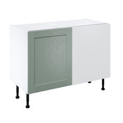 Meuble d'angle bas "Coline" vert sauge l.120 x h.72 x p.57 cm 1 porte + rangement Space gauche - Brico Dépôt