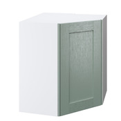 Meuble d'angle haut "Coline" vert sauge l.63 x h.72 x p.32 cm 1 porte - Brico Dépôt