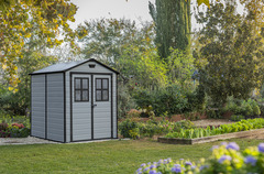 Abri de jardin gris "MANOR 68" - D. ext : L. 186 x l. 237 x H. 227 cm - Keter - Brico Dépôt