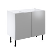 Meuble bas "Adele" gris mat l.100 x h.72 x p.57 cm 2 portes - Brico Dépôt