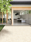 Carrelage de sol extérieur "Brehat" beige - l.34 x L.34 cm - Brico Dépôt