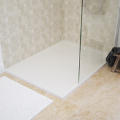 Receveur de douche extra-plat résine rectangulaire 80x120cm  blanc brillant "IONAS" - Cooke and Lewis - Brico Dépôt