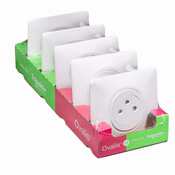 Lot de 5 prises 2P+T affleur blanche "OVALIS" - Brico Dépôt