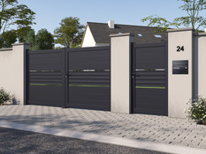 Portail battant "Horta" 3,50 m x H. 1,85 m - Brico Dépôt