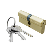 Cylindre 30x40 mm laiton poli avec 3 clefs - Brico Dépôt