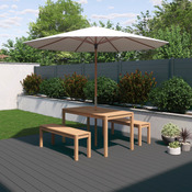 Parasol droit en bois "LEOTIS" - L. 300 x l. 300 cm - Marque BLOOMA - Brico Dépôt