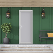 Porte de service pleine PVC blanche droite ou gauche - H.205 X L.80 - Brico Dépôt