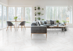 Carrelage de sol intérieur en grès cérame émaillé "CARRARA" blanc - 60 X 60 cm - Brico Dépôt