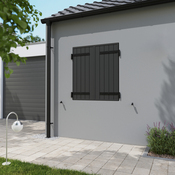 Volet battant manuel 2 panneaux aluminium gris 115 x 100 cm - GEOM - Brico Dépôt