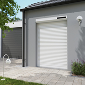 Volet roulant solaire motorisé aluminium blanc 215 x 140 cm - GEOM - Brico Dépôt