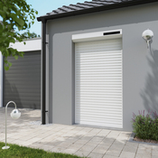 Volet roulant solaire motorisé aluminium blanc 215 x 120 cm - GEOM - Brico Dépôt