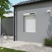 Volet roulant solaire motorisé aluminium blanc 135 x 90 cm - GEOM - Brico Dépôt