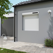 Volet roulant solaire motorisé aluminium blanc 125 x 120 cm - GEOM - Brico Dépôt