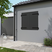 Volet battant 2 panneaux aluminium gris 125 x 120 cm - GEOM - Brico Dépôt