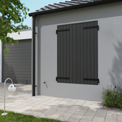 Volet battant 2 panneaux aluminium gris 175 x 120 cm - GEOM - Brico Dépôt