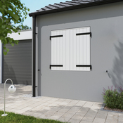 Volet battant 2 panneaux PVC blanc 125 x 120 cm - GEOM - Brico Dépôt