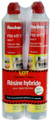 2 cartouches de résine hybride pour tiges filetées ton pierre - 300 ml - Fischer - Brico Dépôt