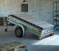 Remorque basculante simple essieu - L. 256 x l. 134 x P. 30 cm - Brico Dépôt