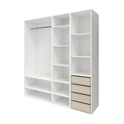 Dressing Homny décor blanc/imitation chêne clair H.187,5 x L.200 x P.58 cm - Brico Dépôt