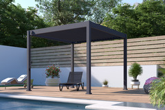 Pergola avec lames orientables gris anthracite - 3 x 3 m - Brico Dépôt