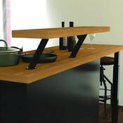 Lot de 2 pieds noirs en aluminium pour snack "Zen" - Brico Dépôt