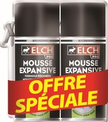Lot 2 mousses expansive, rebouchage, isolation thermique et phonique - 300 ml x2 - Elch - Brico Dépôt