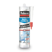 Mastic bain & cuisine pure silicone anti-moisissures blanc, 280 ml - Rubson - Brico Dépôt