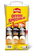 Lot de 3 colles de fixation spécial plinthes cartouche 370 g - Perfax - Brico Dépôt