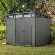 Abri de jardin CORTINA 97 en résine coloris vert et gris 6 m² - Keter - Brico Dépôt