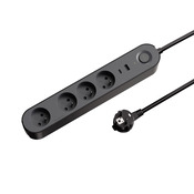 Bloc 4 prises 1,5 m gris et noir - Brico Dépôt