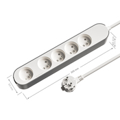 Bloc 5 prises 3 m gris et blanc - Brico Dépôt