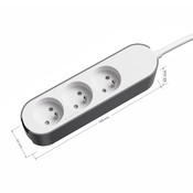 Bloc 3 prises 3 m gris et blanc - Brico Dépôt