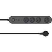 Bloc 4 prises 1,5 m gris et noir - Brico Dépôt