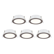 Lot 5 spots encastrable nickel  slim 85 mm - Brico Dépôt