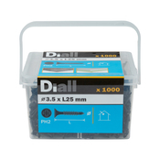 Vis plaque de plâtre autoperçantes - 3,5 x 25 mm - 1000 pièces - Diall - Brico Dépôt