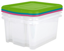 Lot de 3 box "Funny" 55 l - Dim. lot : 57,5 x 44 x 31 cm - Brico Dépôt