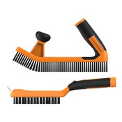 Lot 1 brosse métallique avec grattoir et 1 à 2 mains. Poils acier carbone - MAGNUSSON - Brico Dépôt