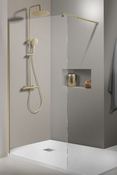 Paroi de douche Walk-in "Gressan" dorée - 120 cm - Brico Dépôt