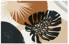 Tapis intérieur de propreté "Feuille" beige et vert - 40 x 60 cm - Brico Dépôt