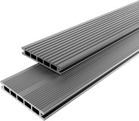 Lame de terrasse composite double face anthracite - 2.20m x 14.5cm. - Brico Dépôt