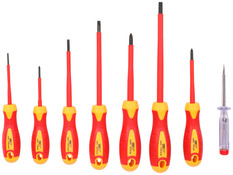 Lot de 7 tournevis isolées + testeur - Forge steel - Brico Dépôt