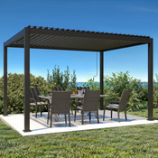 Pergola en aluminium anthracite - L. 391 x P. 301 x H. 250 cm. - Brico Dépôt