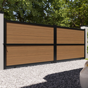 Portail composite coulissant Delfis 4m25 - Marque BLOOMA - Brico Dépôt