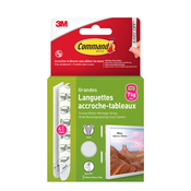 4 paires de languettes de fixation tableaux grand modèle blanc - charge max : 7 kg - Command - Brico Dépôt