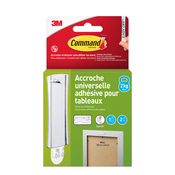 Accroche universelle adhésive pour tableaux petit modèle - charge max 2 kg - Command - Brico Dépôt