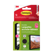 4 paires de languettes de fixation tableaux grand modèle noir - max 7kg - Command - Brico Dépôt